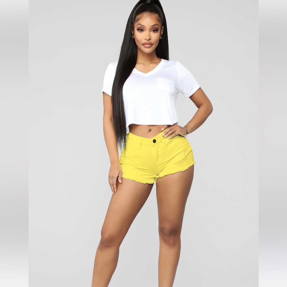 High Rise Denim Shorts
